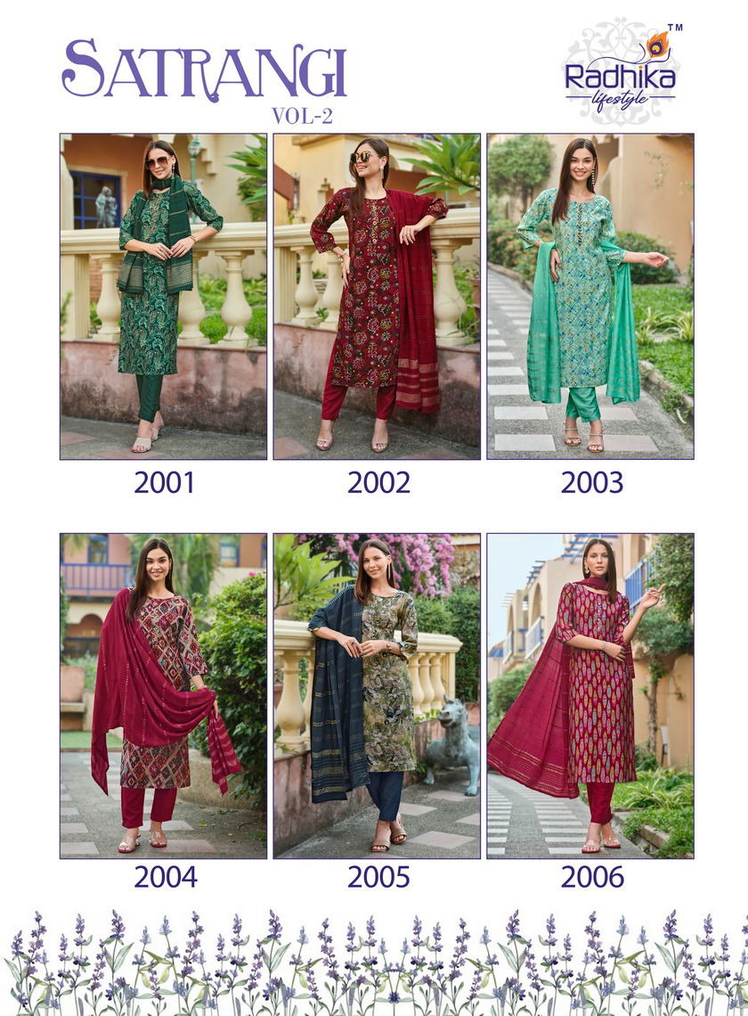 Satrangi Vol 2 By Radhika 2001 To 2006 Kurti With Bottom Dupatta Wholesale In Delhi
